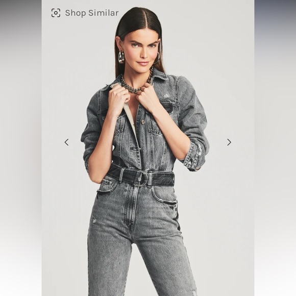 NWT Retrofete Renee Denim Jumpsuit in Slate Grey - Picture 5 of 15